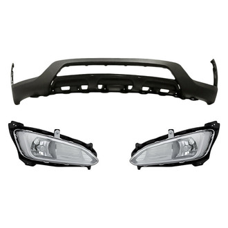 Replace® - 3-Piece (Front Lower Bumper Cover, Driver and Passenger Side Fog Light) (Standard Line)