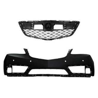 Replace® - 2-Piece (Front Bumper Cover, Grille) (Standard Line)