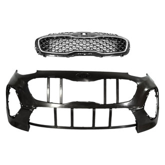 Replace® - 2-Piece (Front Bumper Cover, Grille) (Standard Line)