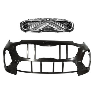 Replace® - 2-Piece (Front Bumper Cover, Grille) (Standard Line)