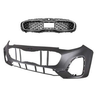 Replace® - 2-Piece (Front Bumper Cover, Grille) (Standard Line)