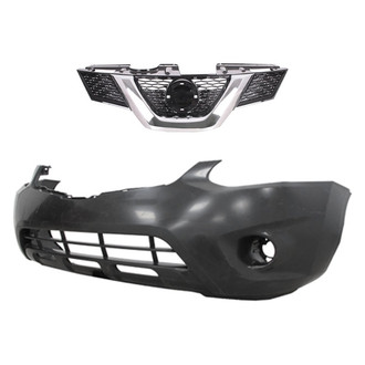 Replace® - 2-Piece (Front Bumper Cover, Grille) (Standard Line)