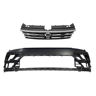 Replace® - 2-Piece (Front Bumper Cover, Grille) (Standard Line)