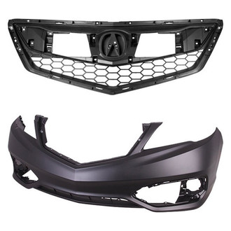 Replace® - 2-Piece (Front Bumper Cover, Grille) (CAPA Certified)
