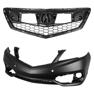 Replace® - 2-Piece (Front Bumper Cover, Grille) (CAPA Certified)