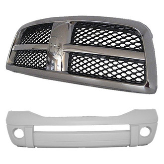 Replace® - 2-Piece (Front Bumper Cover, Grille) (CAPA Certified)