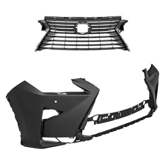 Replace® - 2-Piece (Front Bumper Cover, Grille) (Standard Line)