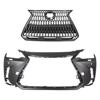 Replace® - 2-Piece (Front Bumper Cover, Grille) (Standard Line)