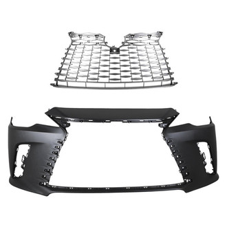 Replace® - 2-Piece (Front Bumper Cover, Grille) (Standard Line)