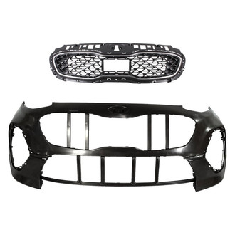 Replace® - 2-Piece (Front Bumper Cover, Grille) (CAPA Certified)