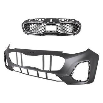 Replace® - 2-Piece (Front Bumper Cover, Grille) (CAPA Certified)