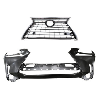 Replace® - 2-Piece (Front Bumper Cover, Grille) (Standard Line)