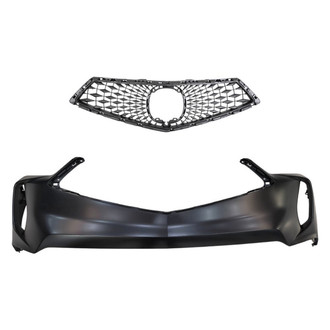Replace® - 2-Piece (Front Bumper Cover, Grille) (Standard Line)