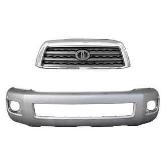 Replace® - 2-Piece (Front Bumper Cover, Grille) (Standard Line)
