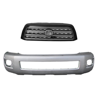Replace® - 2-Piece (Front Bumper Cover, Grille) (Standard Line)