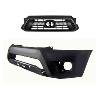Replace® - 2-Piece (Front Bumper Cover, Grille) (Standard Line)