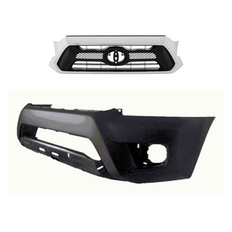 Replace® - 2-Piece (Front Bumper Cover, Grille) (Standard Line)