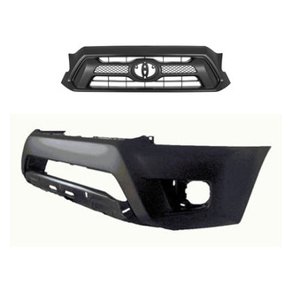 Replace® - 2-Piece (Front Bumper Cover, Grille) (Standard Line)