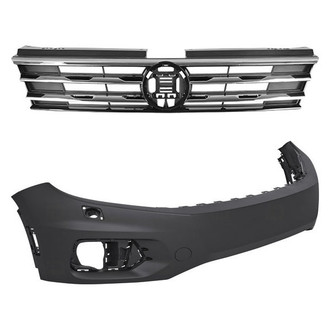 Replace® - 2-Piece (Front Bumper Cover, Grille) (CAPA Certified)