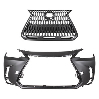 Replace® - 2-Piece (Front Bumper Cover, Grille) (CAPA Certified)