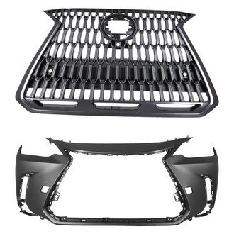 Replace® - 2-Piece (Front Bumper Cover, Grille) (CAPA Certified)