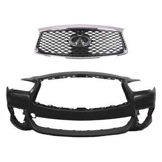 Replace® - 2-Piece (Front Bumper Cover, Grille) (CAPA Certified)