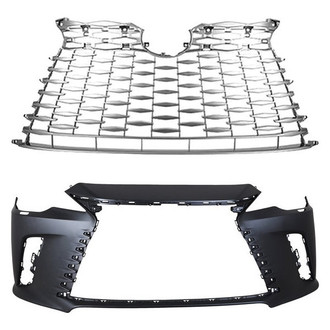 Replace® - 2-Piece (Front Bumper Cover, Grille) (CAPA Certified)