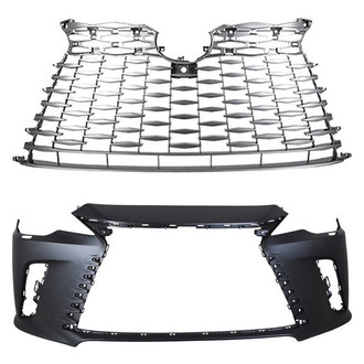 Replace® - 2-Piece (Front Bumper Cover, Grille) (CAPA Certified)