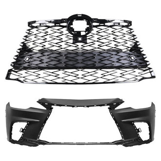 Replace® - 2-Piece (Front Bumper Cover, Grille) (CAPA Certified)