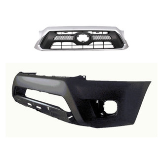 Replace® - 2-Piece (Front Bumper Cover, Grille) (Platinum Plus)