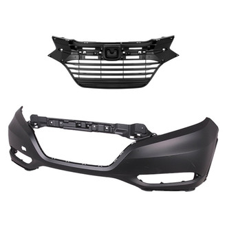 Replace® - 2-Piece (Front Bumper Cover, Grille) (Standard Line)