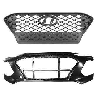 Replace® - 2-Piece (Front Bumper Cover, Grille) (Platinum Plus)
