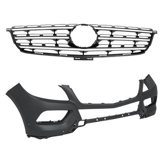 Replace® - 2-Piece (Front Bumper Cover, Grille) (CAPA Certified)