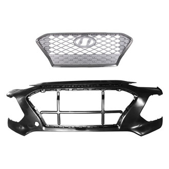 Replace® - 2-Piece (Front Bumper Cover, Grille) (Standard Line)