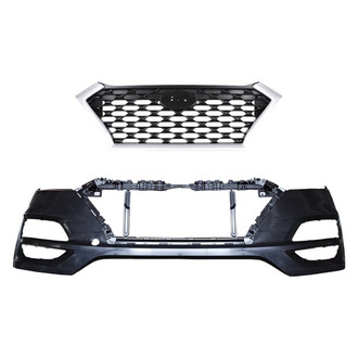Replace® - 2-Piece (Front Bumper Cover, Grille) (Standard Line)