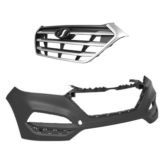 Replace® - 2-Piece (Front Bumper Cover, Grille) (Standard Line)