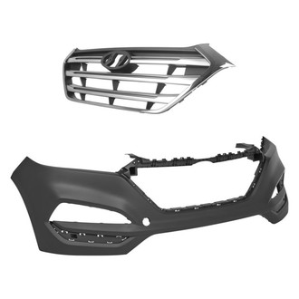 Replace® - 2-Piece (Front Bumper Cover, Grille) (Standard Line)