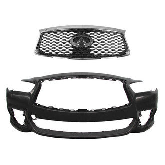 Replace® - 2-Piece (Front Bumper Cover, Grille) (Standard Line)
