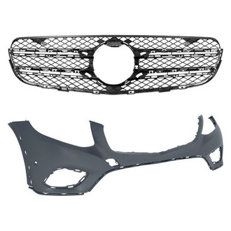 Replace® - 2-Piece (Front Bumper Cover, Grille) (CAPA Certified)