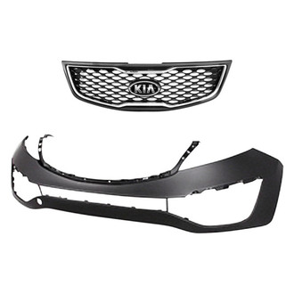 Replace® - 2-Piece (Front Bumper Cover, Grille) (Brand New OE)