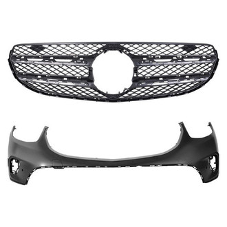 Replace® - 2-Piece (Front Bumper Cover, Grille) (Standard Line)