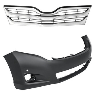 Replace® - 2-Piece (Front Bumper Cover, Grille) (CAPA Certified)