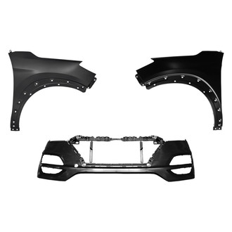 Replace® BNDL-242913 - 3-Piece (Front Bumper Cover, Driver and Passenger Side Fender) (Standard Line)