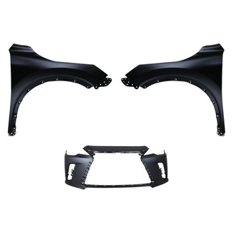 Replace® - 3-Piece (Front Bumper Cover, Driver and Passenger Side Fender) (CAPA Certified)