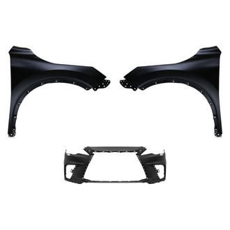Replace® - 3-Piece (Front Bumper Cover, Driver and Passenger Side Fender) (CAPA Certified)