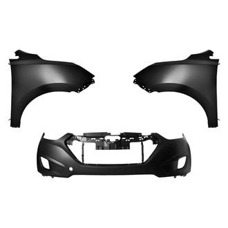 Replace® - 3-Piece (Front Bumper Cover, Driver and Passenger Side Fender) (Platinum Plus)