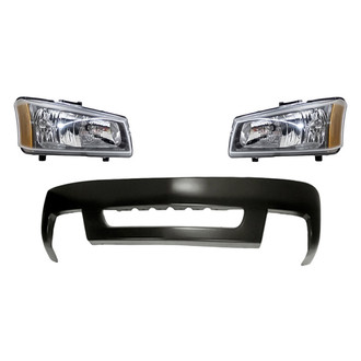 Replace® - 3-Piece Kit (Driver and Passenger Side Headlights, Front Bumper Cover) (Standard Line)