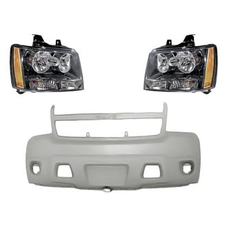 Replace® - 3-Piece Kit (Driver and Passenger Side Headlights, Front Bumper Cover) (Standard Line)