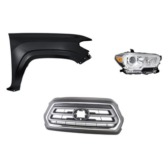 Replace® - 3-Piece Kit (Passenger Side Headlight, Grille, Front Passenger Side Fender) (Standard Line)