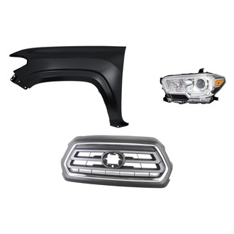 Replace® - 3-Piece Kit (Driver Side Headlight, Grille, Front Driver Side Fender) (Standard Line)